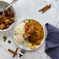 Indian Spiced Dal with Tofu Chicken